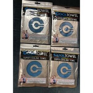 NEW Lot Of 4 Instant Cooling Towel  Neck Wrap For Sports Running Gym Blue